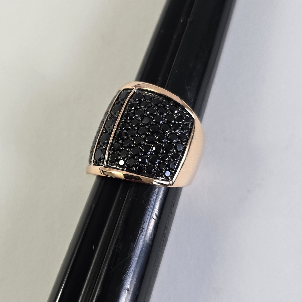 Rose Gold Spinel/Onyx Ring – A Bold Statement of Sophistication - Picture 7 of 8